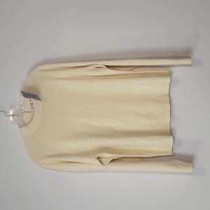 CAROLYN TAYLOR for By Design Vanilla Yellow Mature Mock Neck Back Zip Sweater